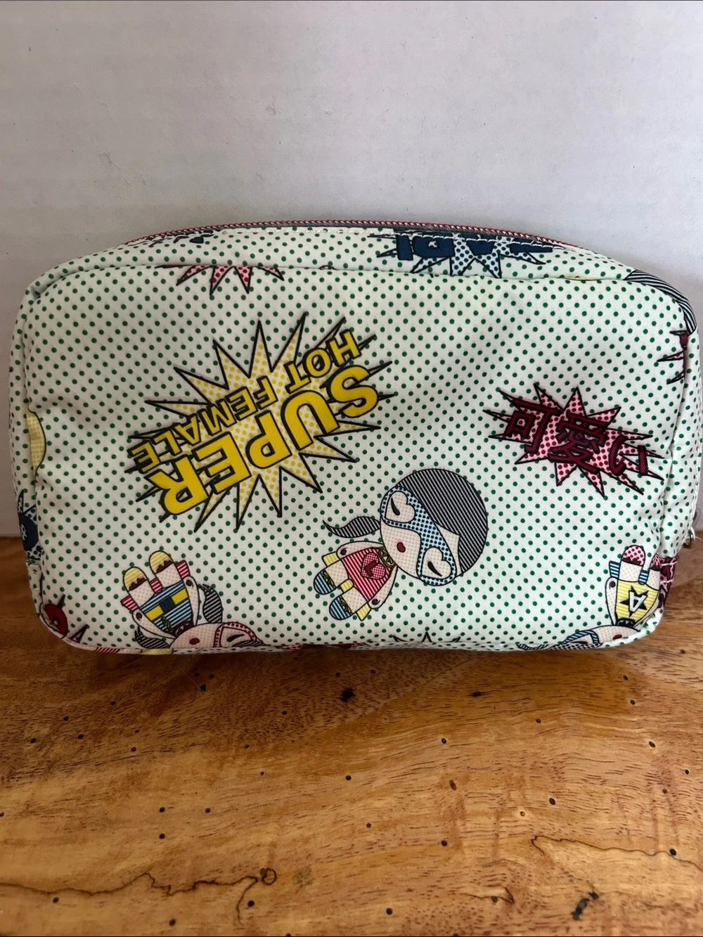 Harajuku Lovers Pop Art Comic Cosmetic Pouch - Green, Yellow, Red, Blue